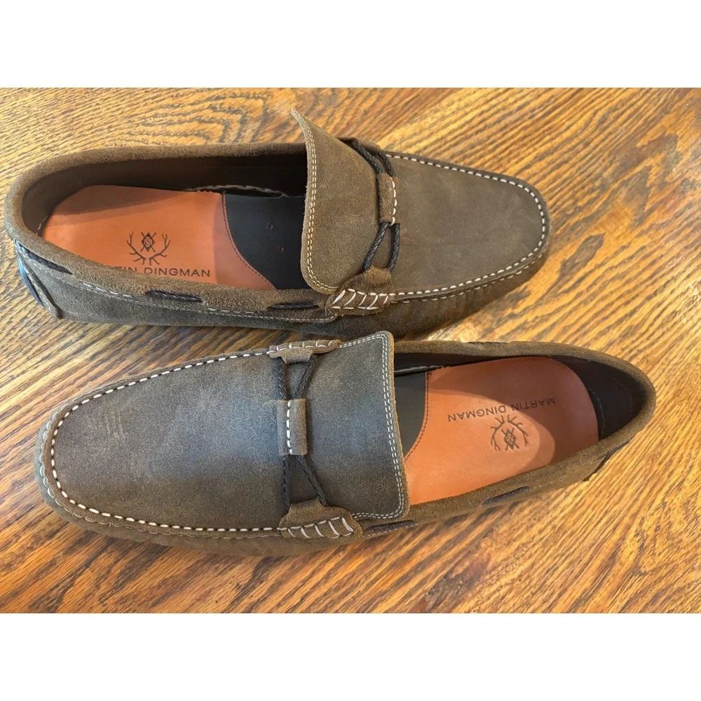 Martin Dingman Mens Bill Brown Suede Driving Moc Loafers 11.5 530801M Brazil